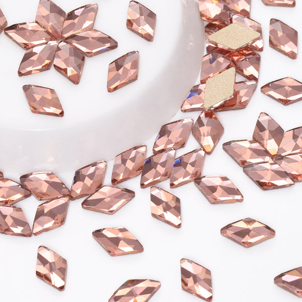 Rhombus Shape Champagne Flat Back Fancy Rhinestones WholesaleRhinestone