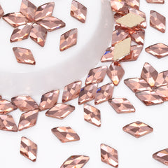 Rhombus Shape Champagne Flat Back Fancy Rhinestones