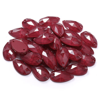 Mocha Light Siam Drop Shape High Quality Glass Sew-on Rhinestones WholesaleRhinestone