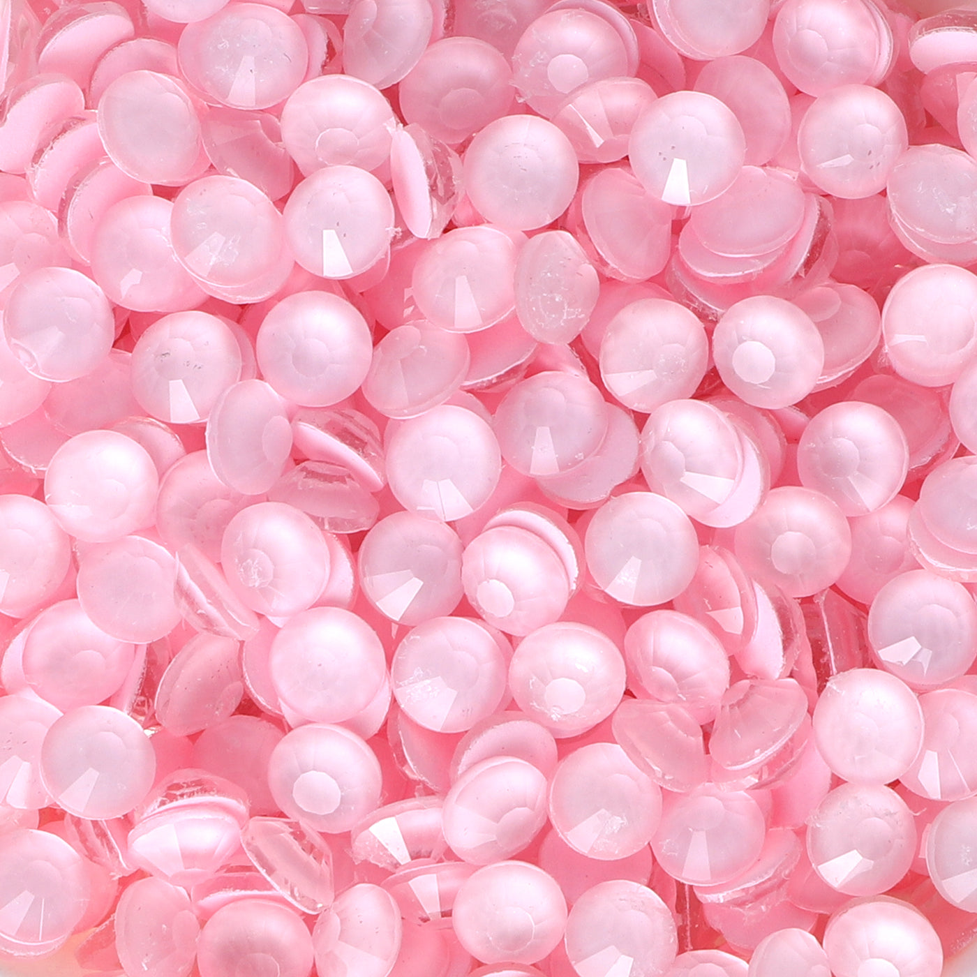 Neon Pink Snowy White Glass FlatBack Neon Rhinestones