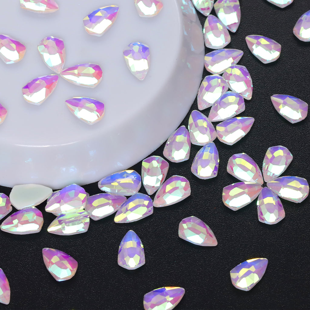 Shield Shape Mocha White Flat Back Fancy Rhinestones WholesaleRhinestone