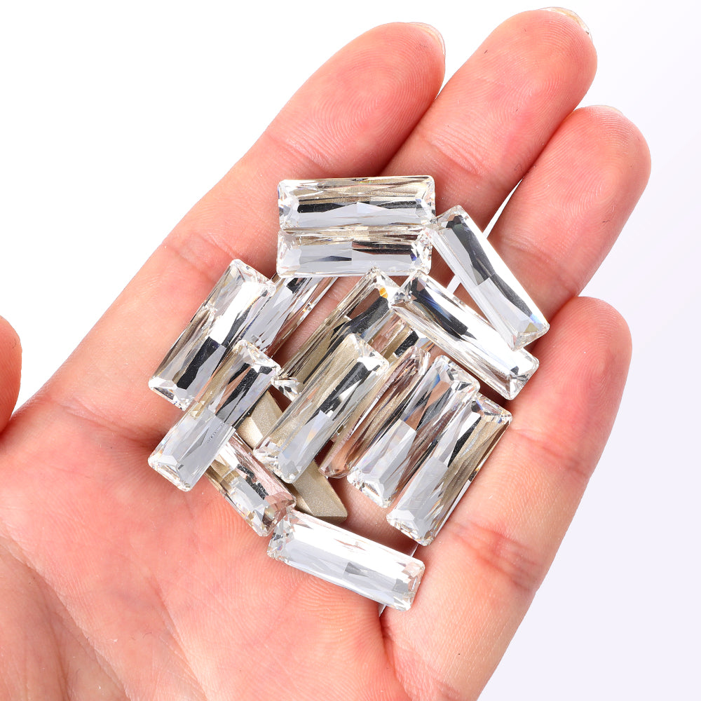 Crystal Princess Baguette Baguette Glass de alta calidad Rhinestones elegantes Imagen secundaria del producto