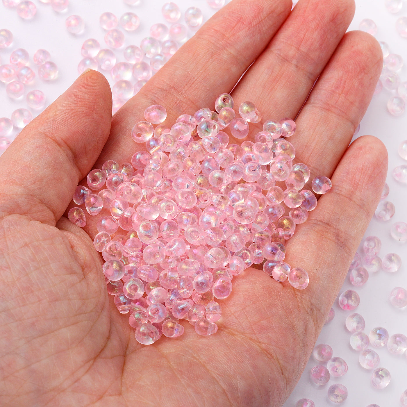 TMAB013 Transparent AB Drop Shape Glass Seed Beads Secondary image