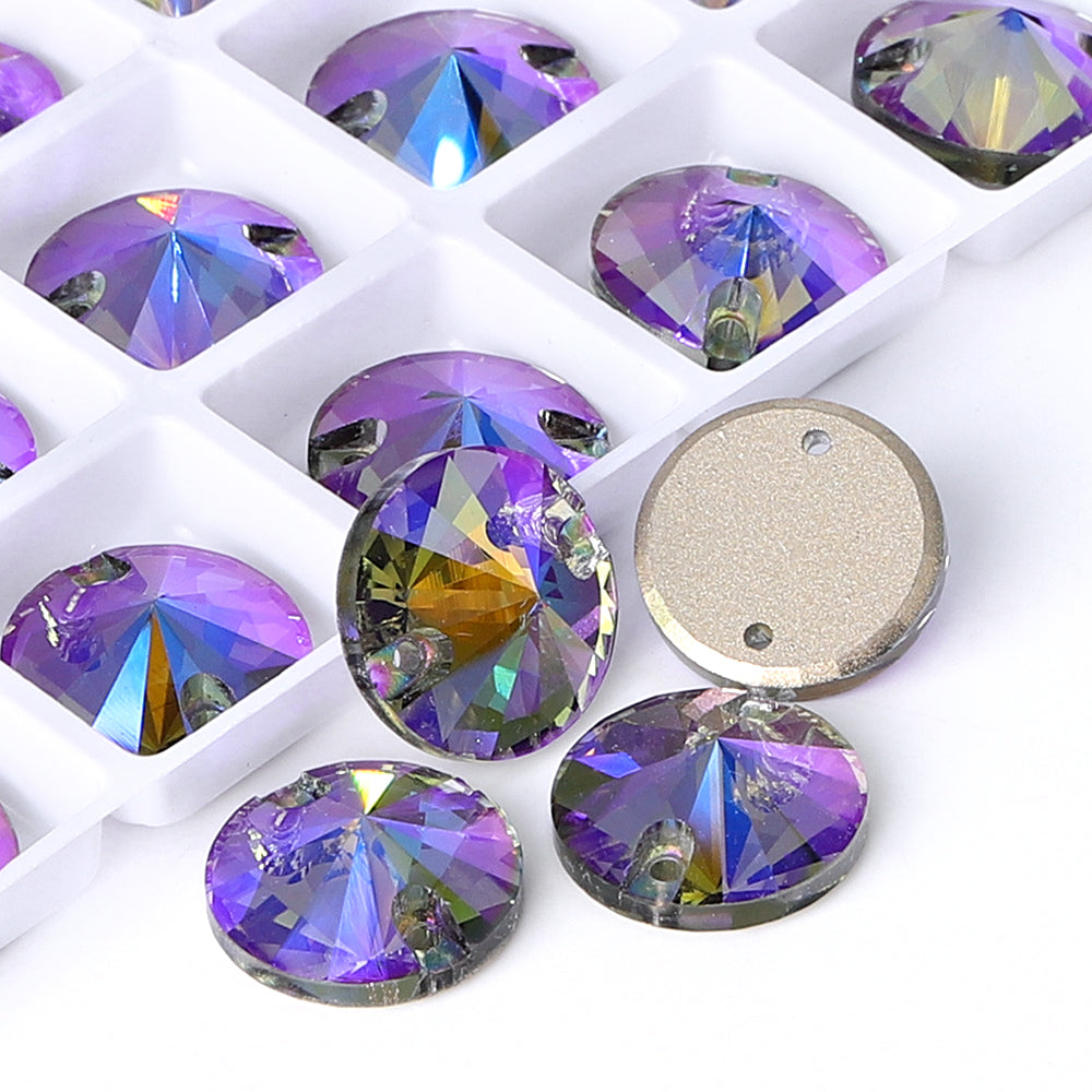 Black Diamond Shimmer Rivoli Shape High Quality Glass Sew-on Rhinestones WholesaleRhinestone