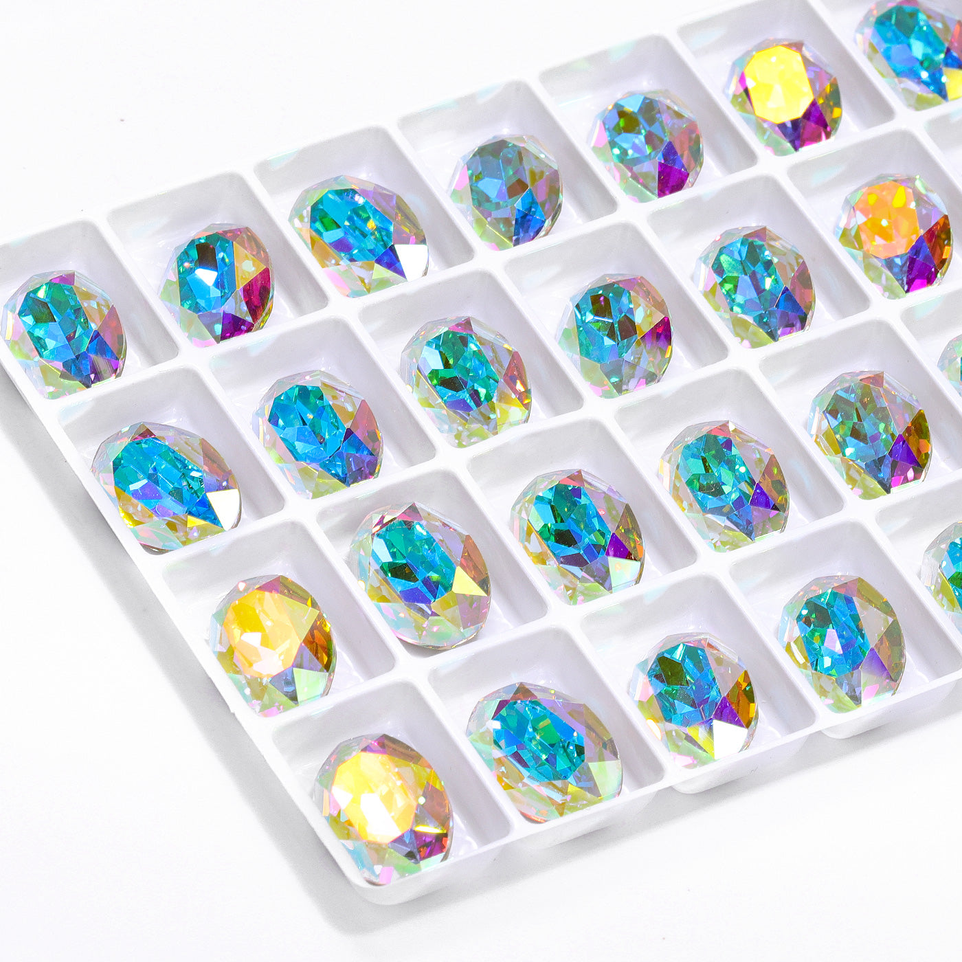 Crystal AB Oval Shape High Quality Glass Pointed Back Fancy Rhinestones WholesaleRhinestone