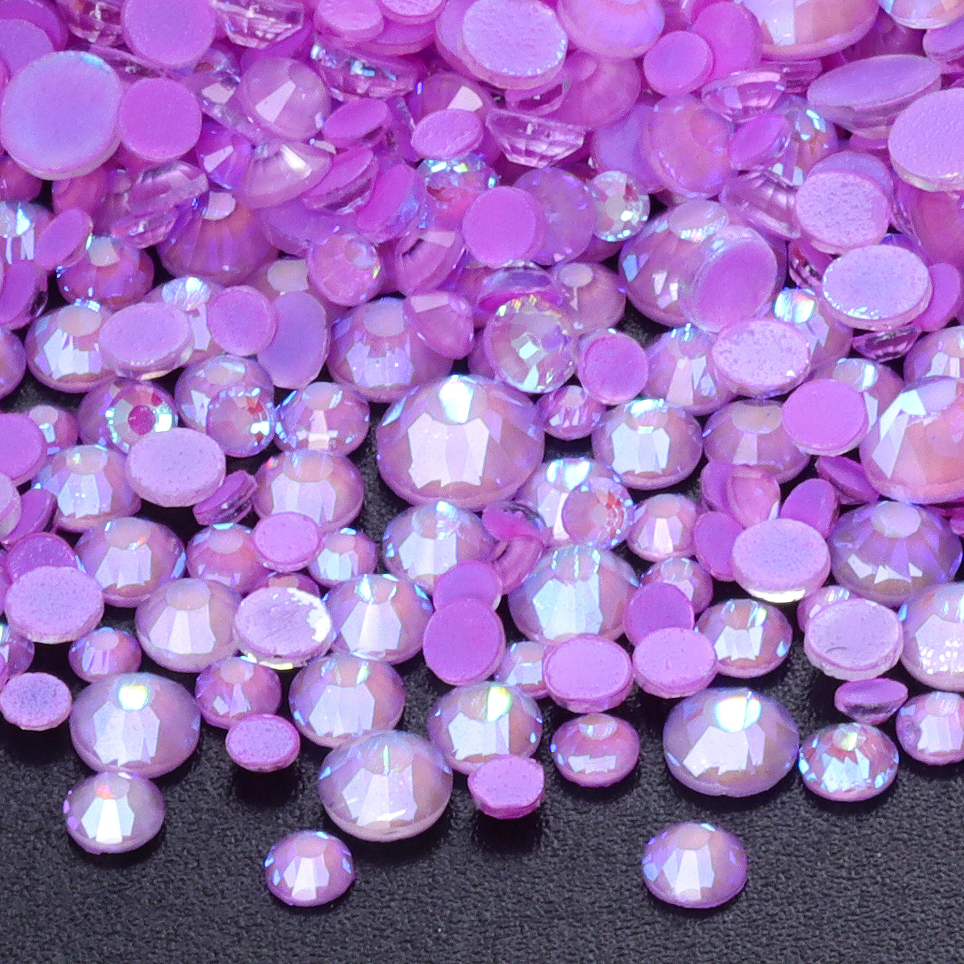 Mixed Sizes Mocha Shimmer Lt Purple Glass Flat Back Rhinestones For Nail Art Secondary image