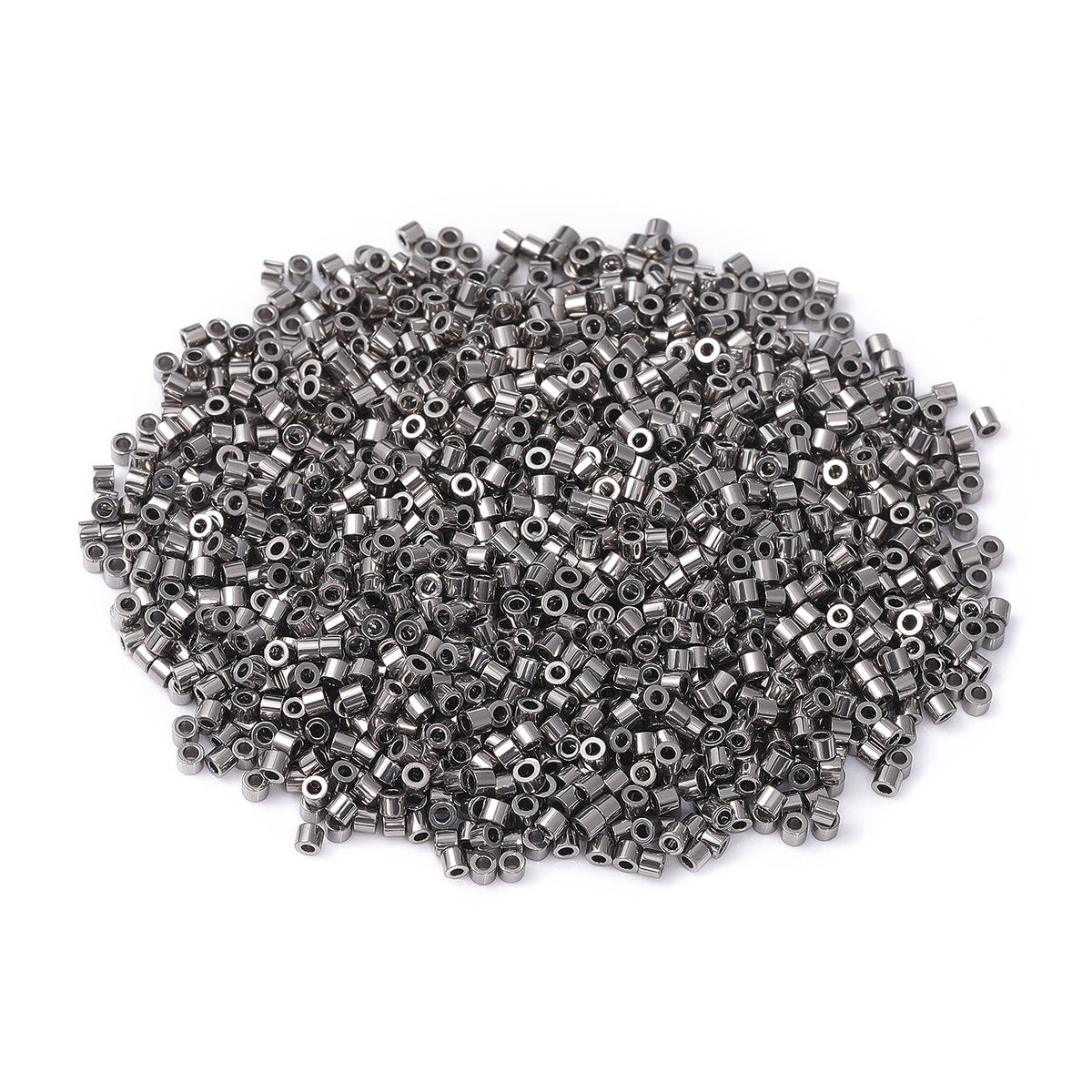 Metallic Hematite Luster Color Hight Quality Glass Cylinder Seed Beads 1.6 MM Size JS3002 WholesaleRhinestone