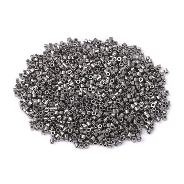 Metallic Hematite Luster Color Hight Quality Glass Cylinder Seed Beads 1.6 MM Size JS3002 WholesaleRhinestone