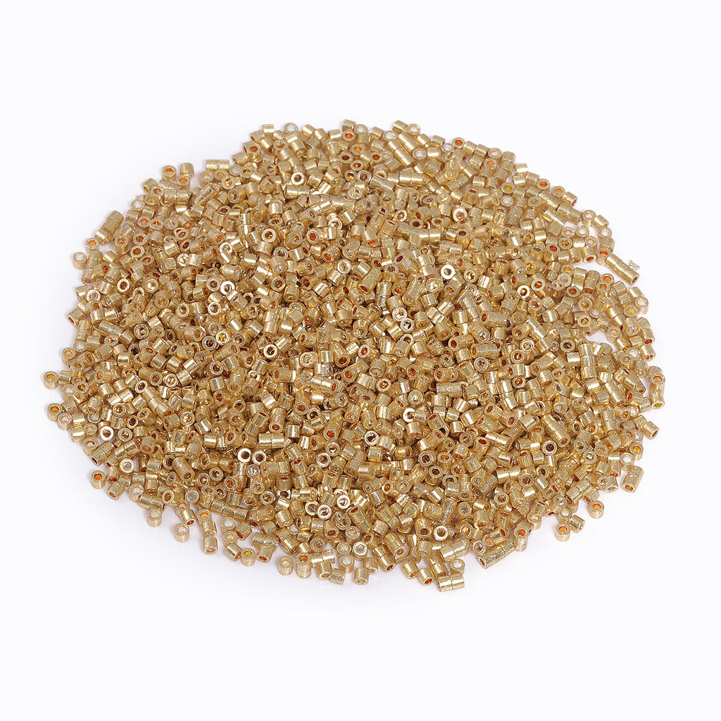 Metallic Yellow Luster Color Hight Quality Glass Cylinder Seed Beads 1.6 MM Size JS3010 WholesaleRhinestone