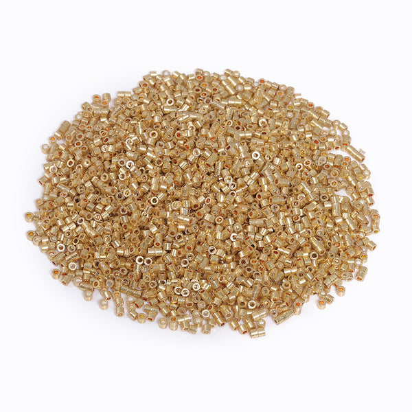 Metallic Yellow Luster Color Hight Quality Glass Cylinder Seed Beads 1.6 MM Size JS3010 WholesaleRhinestone