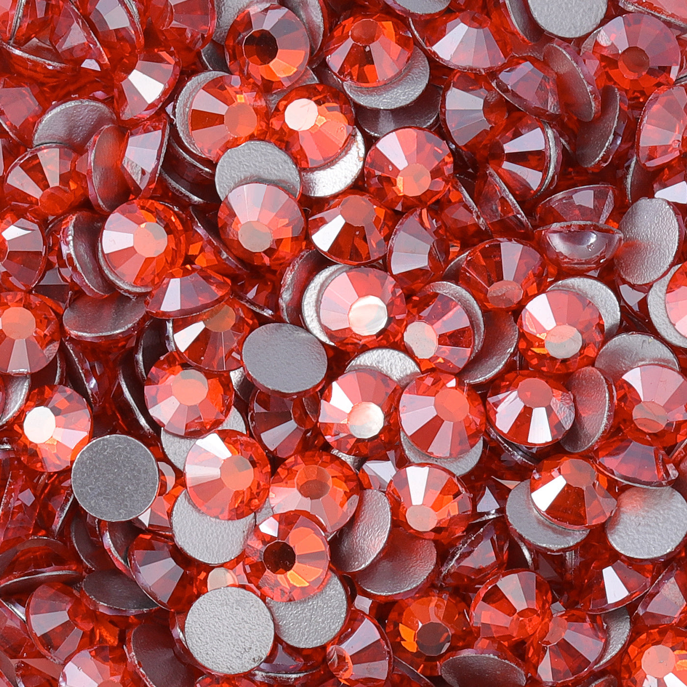 Star Orange Glass FlatBack Rhinestones Silver Back Secondary image