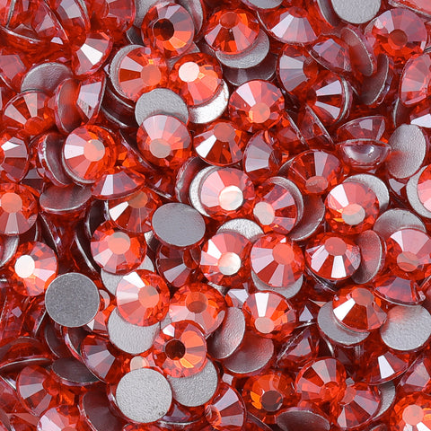 Stern Orange Glass Flachback Strass Silber Rücken Zweitbild