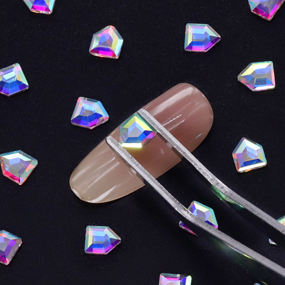 Pentagon Shape Crystal AB Flat Back Fancy Rhinestones