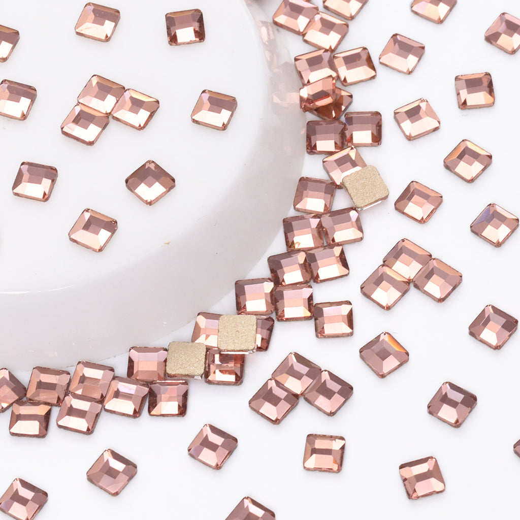Square Shape Champagne Flat Back Fancy Rhinestones WholesaleRhinestone