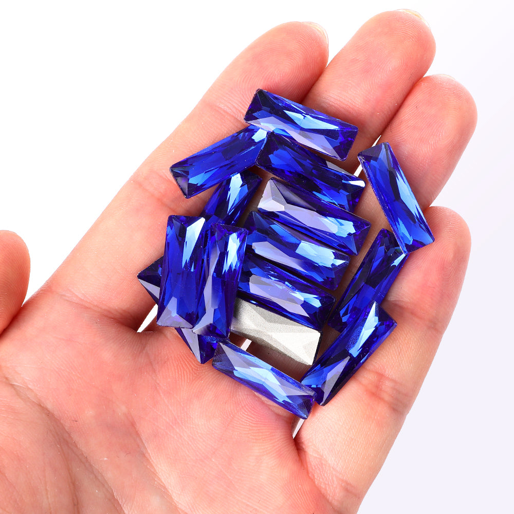 Sapphire Princess Baguette Shape High Quality Glass Pointed Back Fancy Rhinestones WholesaleRhinestone