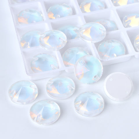 Crystal AM Rivoli  Shape High Quality Glass Sew-on Rhinestones