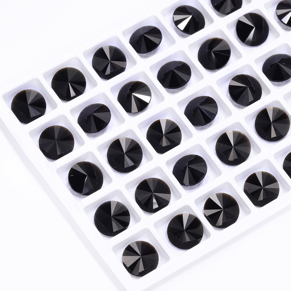 Jet Rivoli Shape High Quality Glass Pointed Back Fancy Rhinestones WholesaleRhinestone