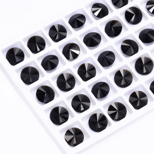 Jet Rivoli Shape High Quality Glass Pointed Back Fancy Rhinestones WholesaleRhinestone