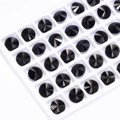 Jet Rivoli Shape High Quality Glass Pointed Back Fancy Rhinestones WholesaleRhinestone