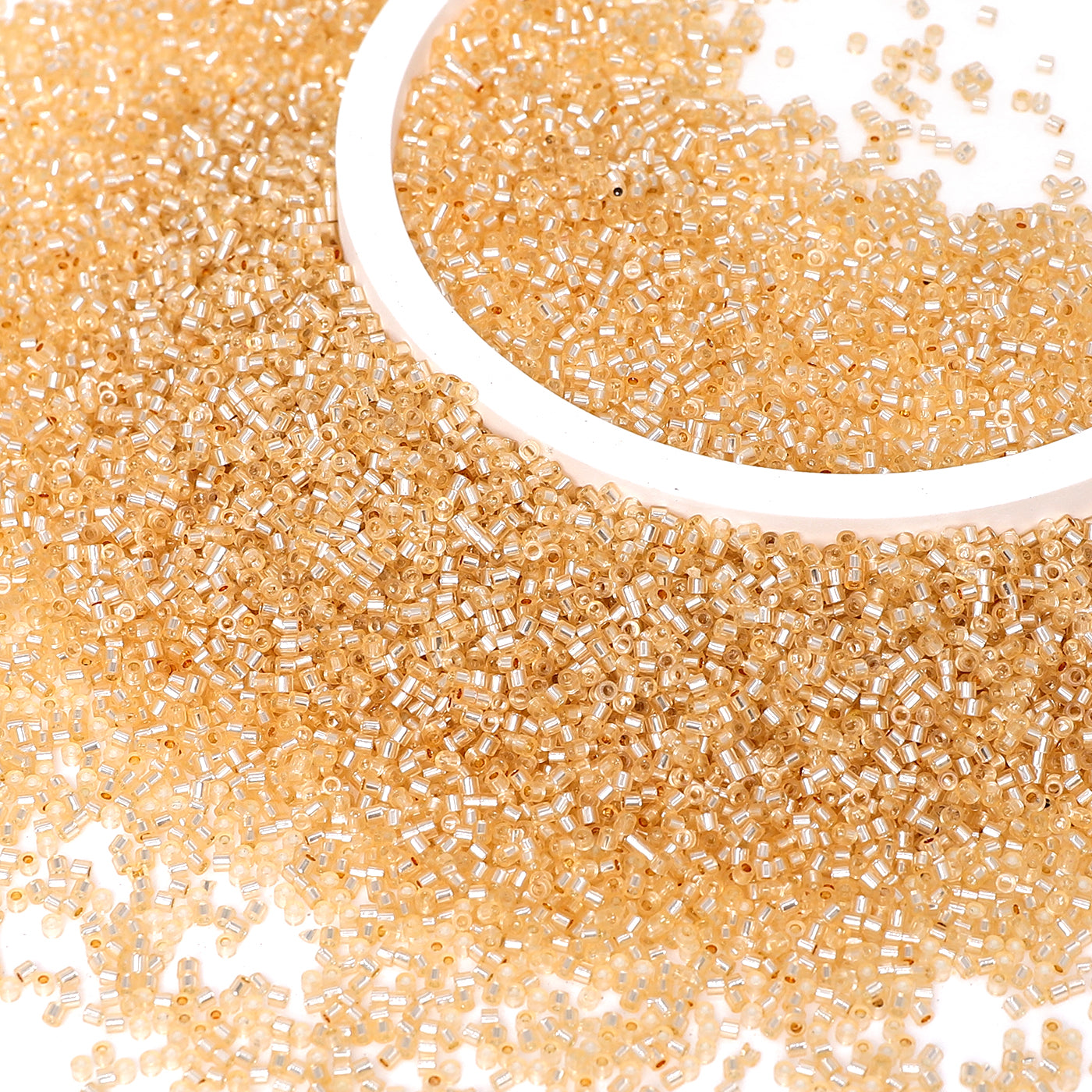 Transparent Silver-lined Champagne Color Hight Quality Glass Cylinder Seed Beads 1.6 MM Size GY2006 Secondary image
