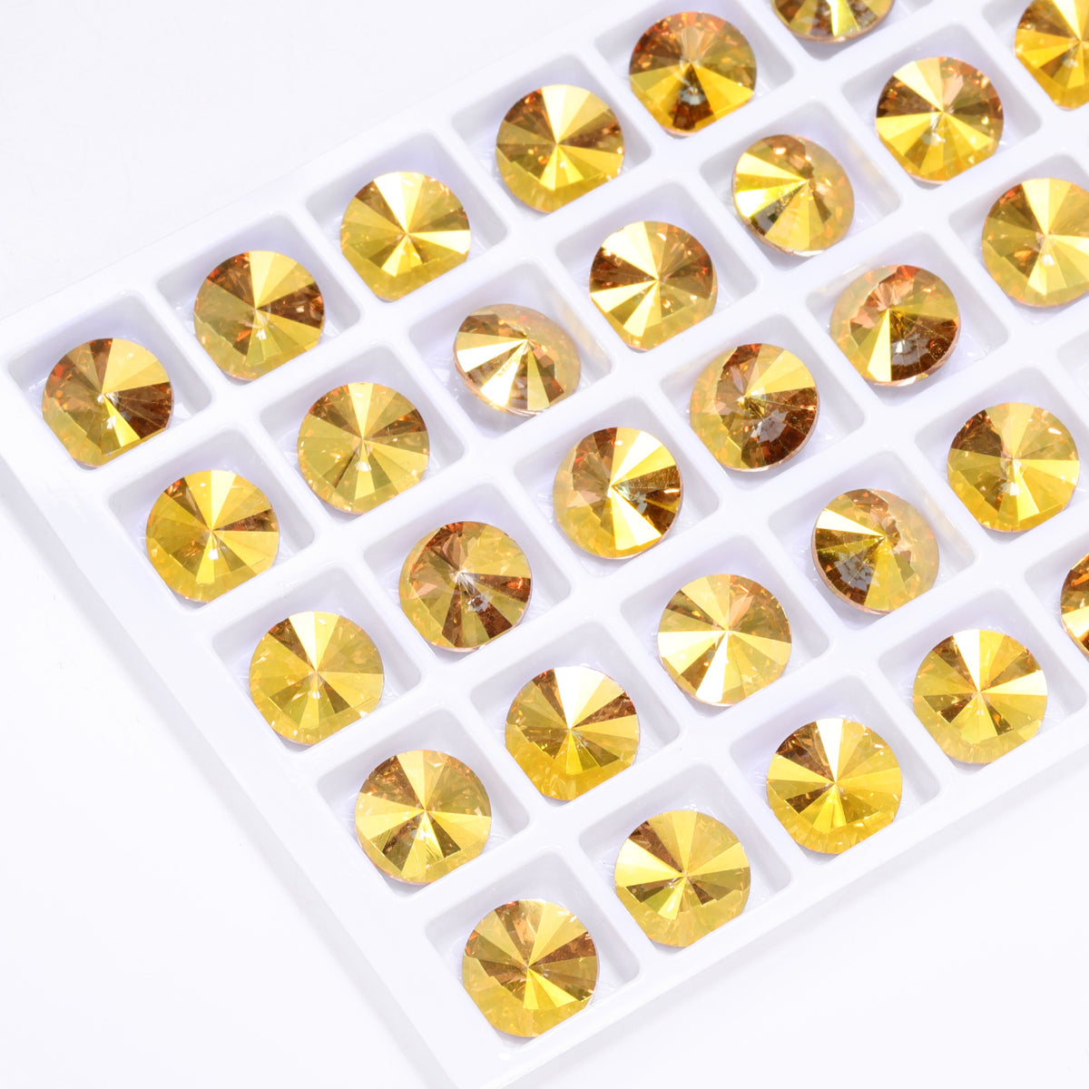 Metallic Sunshine Rivoli Shape High Quality Glass Pointed Back Fancy Rhinestones WholesaleRhinestone