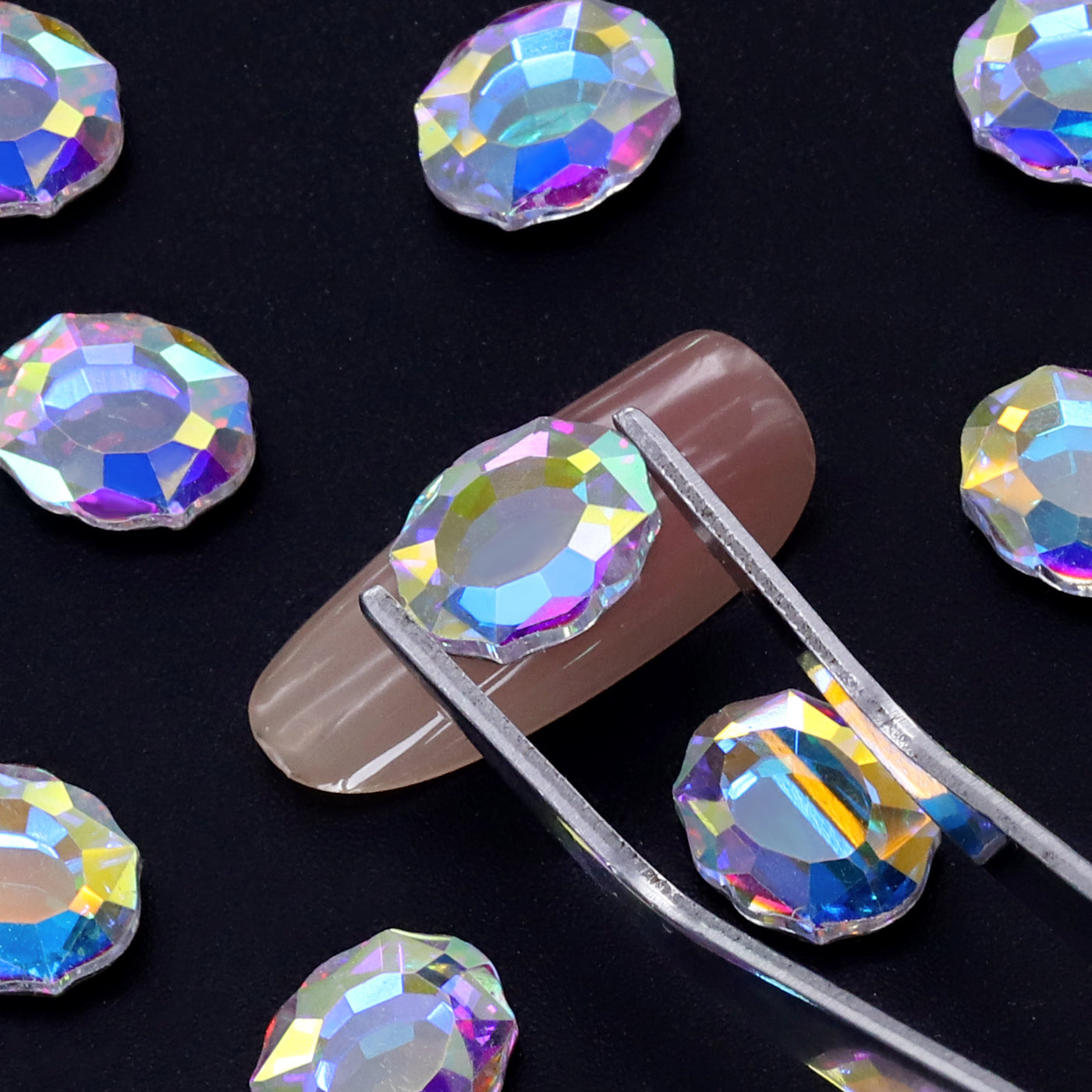 Crystal AB Magic Mirror Shape Pointed Back Fancy Rhinestones For Nail Art WholesaleRhinestone
