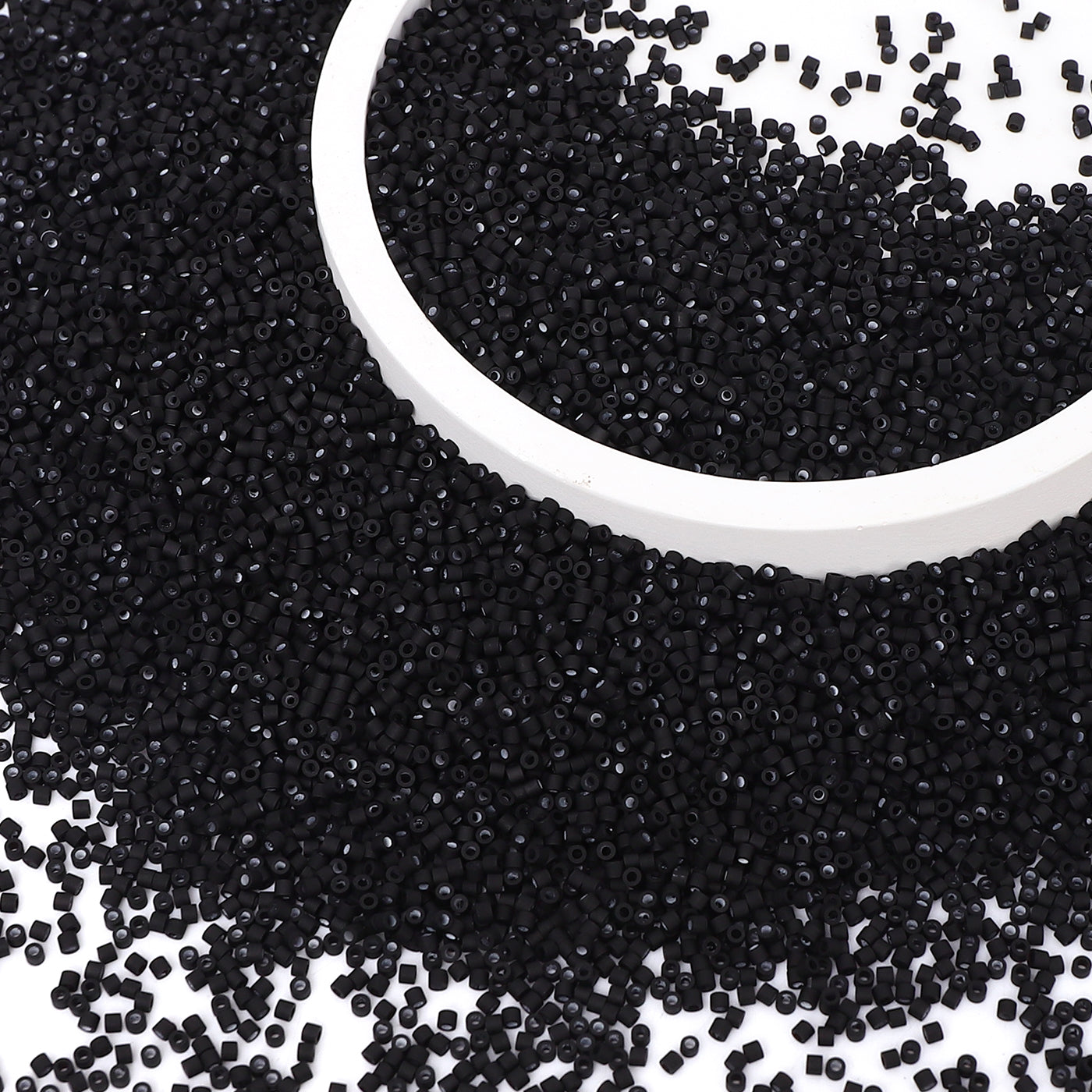 Opaque Frost Black Color Hight Quality Glass Cylinder Seed Beads 1.6 MM Size BS1015