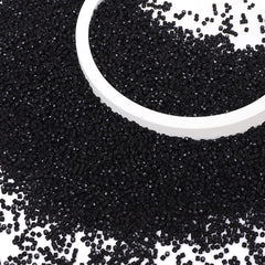 Opaque Frost Black Color Hight Quality Glass Cylinder Seed Beads 1.6 MM Size BS1015