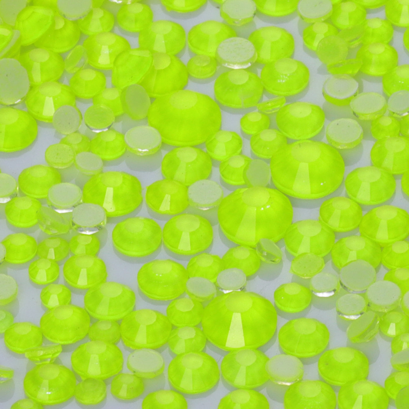 Mixed Sizes Yellow FlatBack Neon Rhinestones For Nail Art