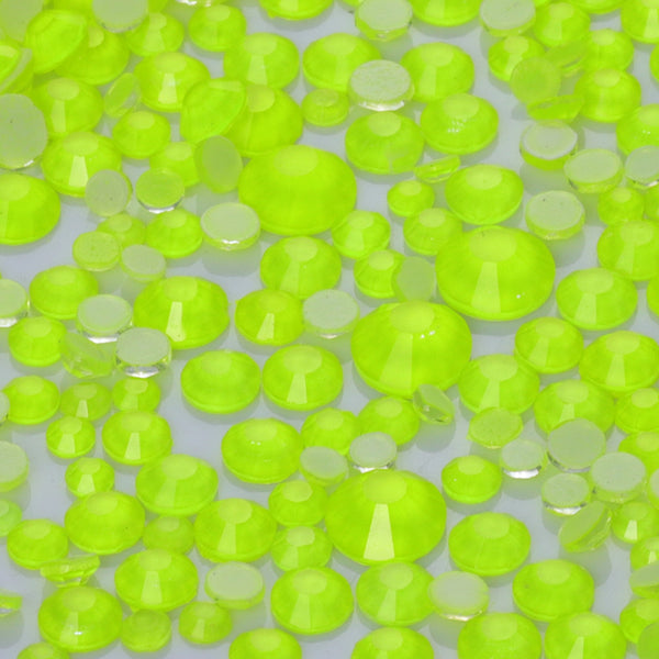 Mixed Sizes Yellow FlatBack Neon Rhinestones For Nail Art WholesaleRhinestone