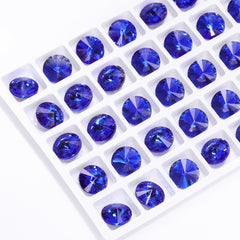 Sapphire Rivoli Shape High Quality Glass Pointed Back Fancy Rhinestones