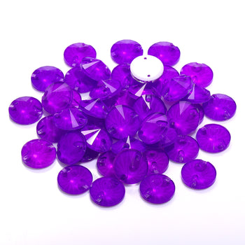 Mocha Neon Violet Rivoli Shape High Quality Glass Sew-on Rhinestones WholesaleRhinestone