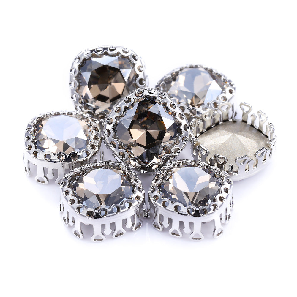 Satin Cushion Square Shape High-Quality Glass Sew-on Nest Hollow Claw Rhinestones WholesaleRhinestone