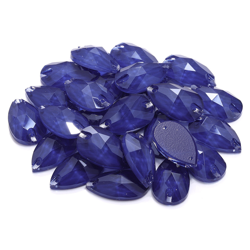 Mocha Sapphire Drop Shape High Quality Glass Sew-on Rhinestones