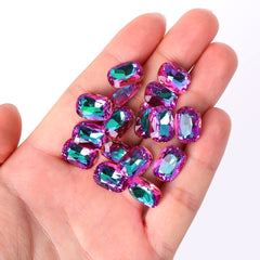 Heliotrope Cushion Shape High Quality Glass Pointed Back Fancy Rhinestones