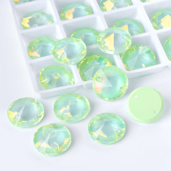 Light Azore AM Rivoli  Shape High Quality Glass Sew-on Rhinestones WholesaleRhinestone