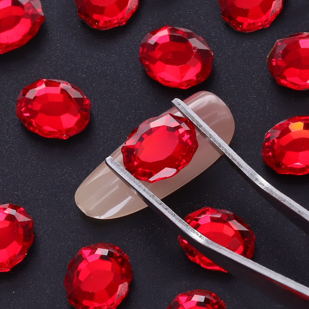 Red/Siam Magic Mirror Shape Pointed Back Fancy Rhinestones For Nail Art