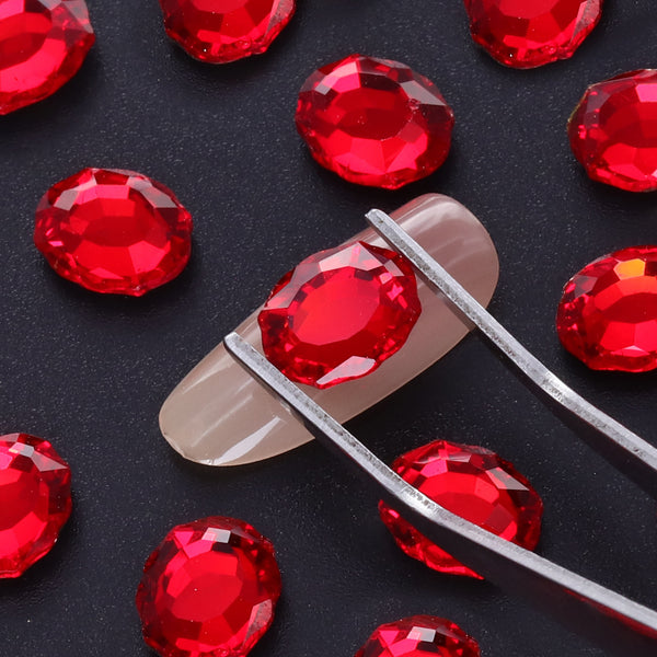 Red/Siam Magic Mirror Shape Pointed Back Fancy Rhinestones For Nail Art