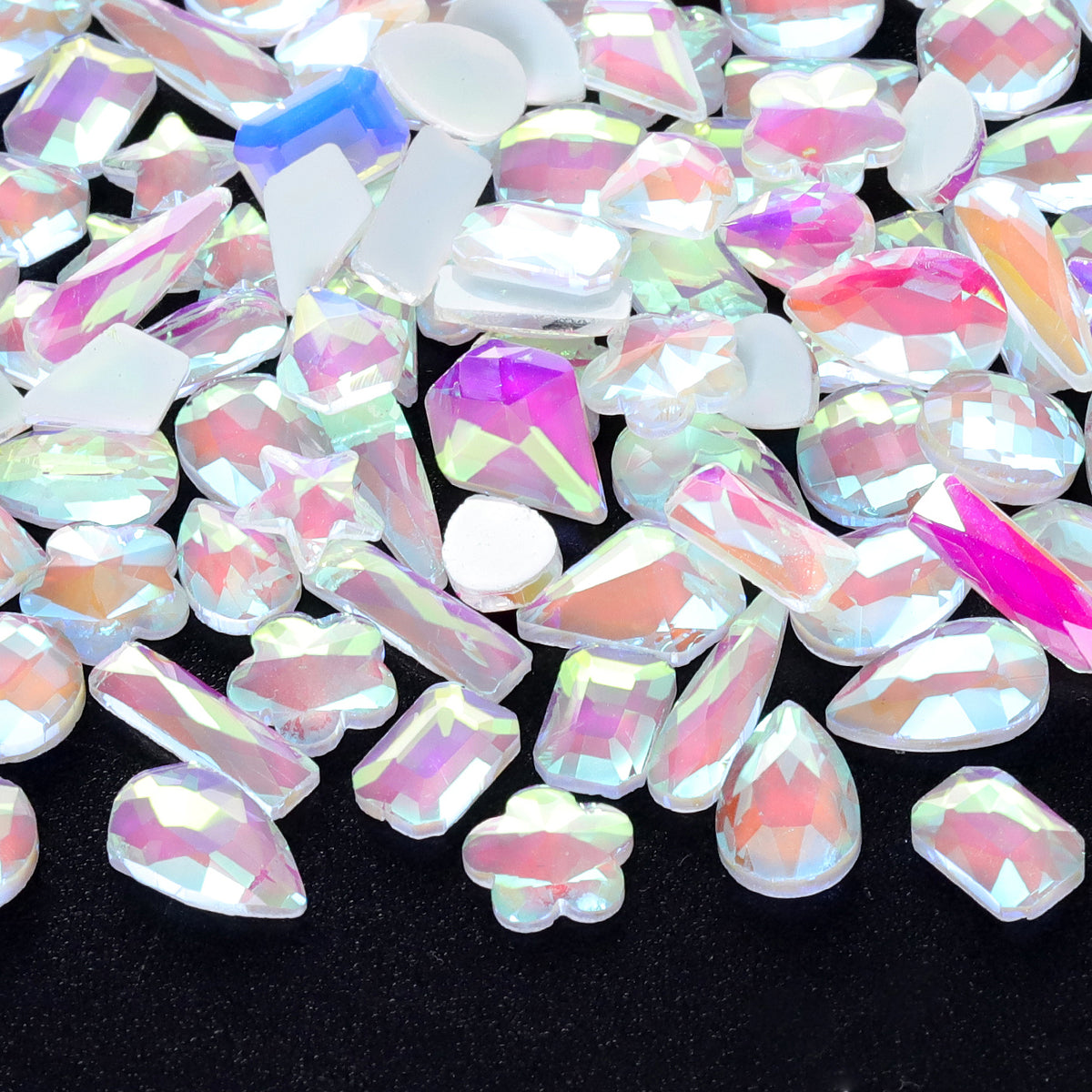 Mixed Shapes Mocha White Flat Back Fancy Rhinestones For Nail Art WholesaleRhinestone メイン画像