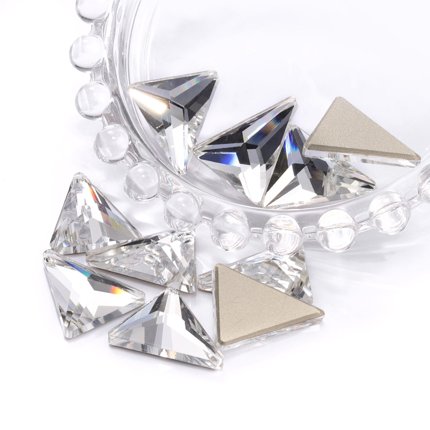 Crystal Derlta Shape High Quality Glass Beveled Flat Back Rhinestones WholesaleRhinestone