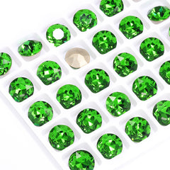 Fern Green Gemstone Flower Shape High Quality Glass Pointed Back Fancy Rhinestones
