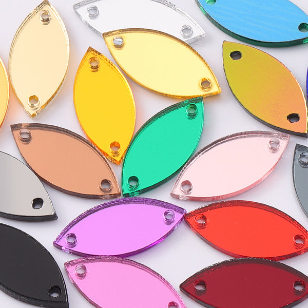Navette  Shape Multi Colors Acrylic Sew-on Mirror For Dance Costume WholesaleRhinestone