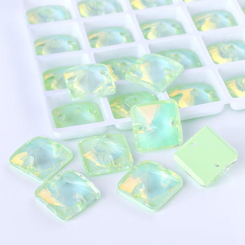 Light Azore AM Rivoli Square Shape High Quality Glass Sew-on Rhinestones