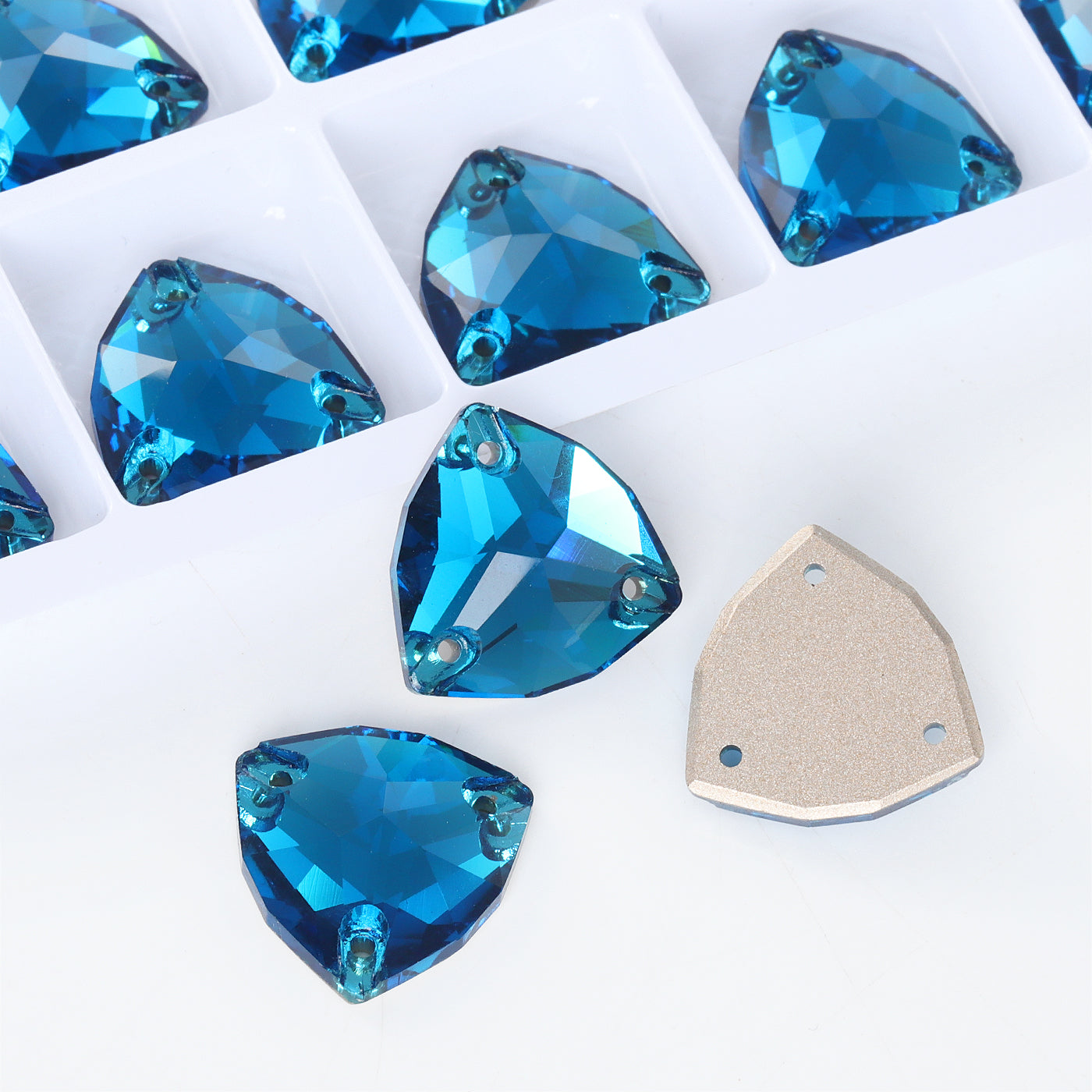 Indicolite Trilliant Shape High Quality Glass Sew-on Rhinestones WholesaleRhinestone