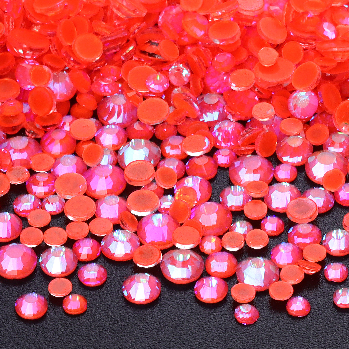 Mixed Sizes Mocha Shimmer Dk Orange Glass Flat Back Rhinestones For Nail Art Secondary image