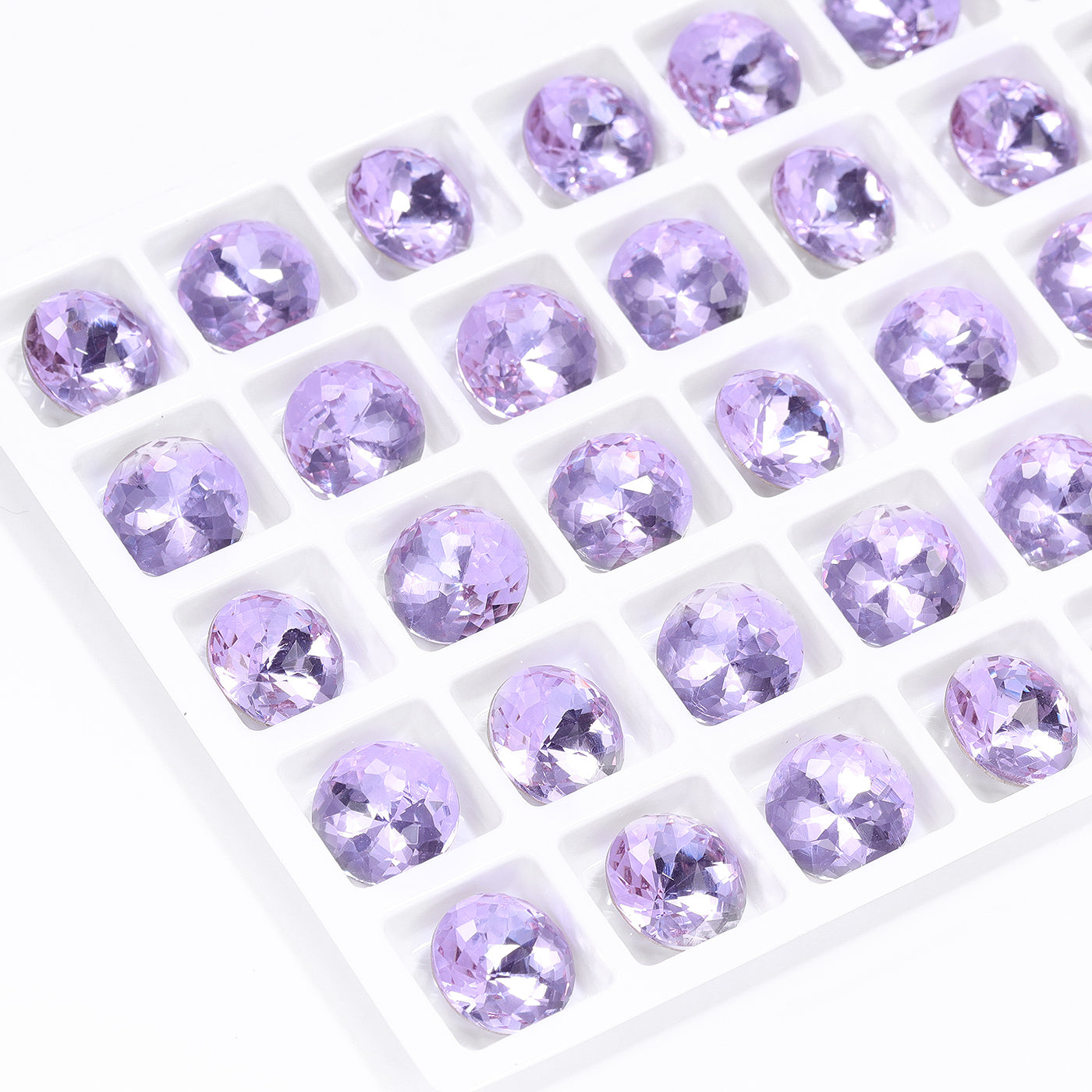 Violet Dome Round Shape High Quality Glass Pointed Back Fancy Rhinestones Secondary image