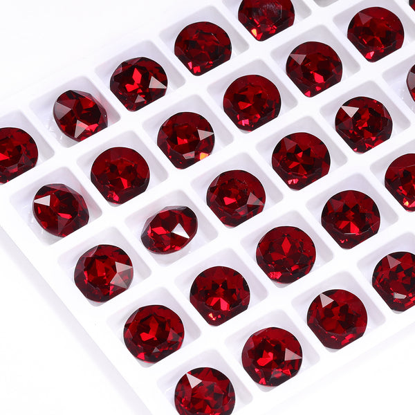 Siam Gemstone Flower Shape High Quality Glass Pointed Back Fancy Rhinestones WholesaleRhinestone