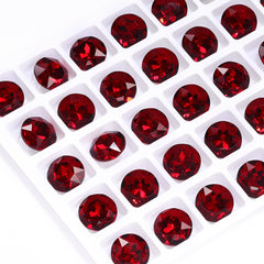Siam Gemstone Flower Shape High Quality Glass Pointed Back Fancy Rhinestones