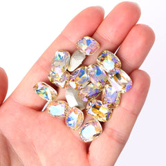 Paradise Shine Cushion Shape High Quality Glass Pointed Back Fancy Rhinestones