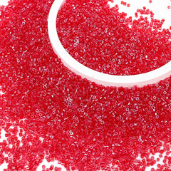 Transparent Luster Light Red Color Hight Quality Glass Cylinder Seed Beads 1.6 MM Size BS1017